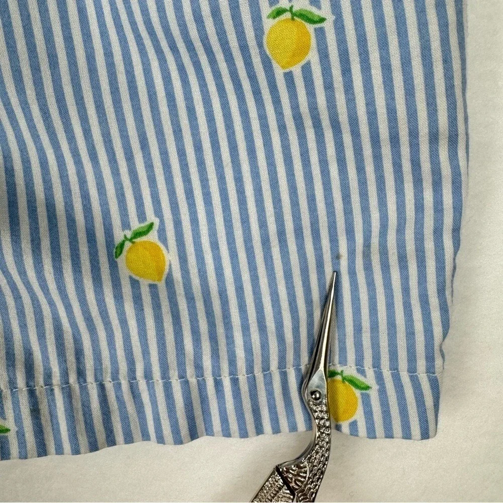 Janie & Jack Girls Romper 4T/5T Blue Stripe Lemon Ruffle Beach Vacation Cotton - Picture 5 of 13